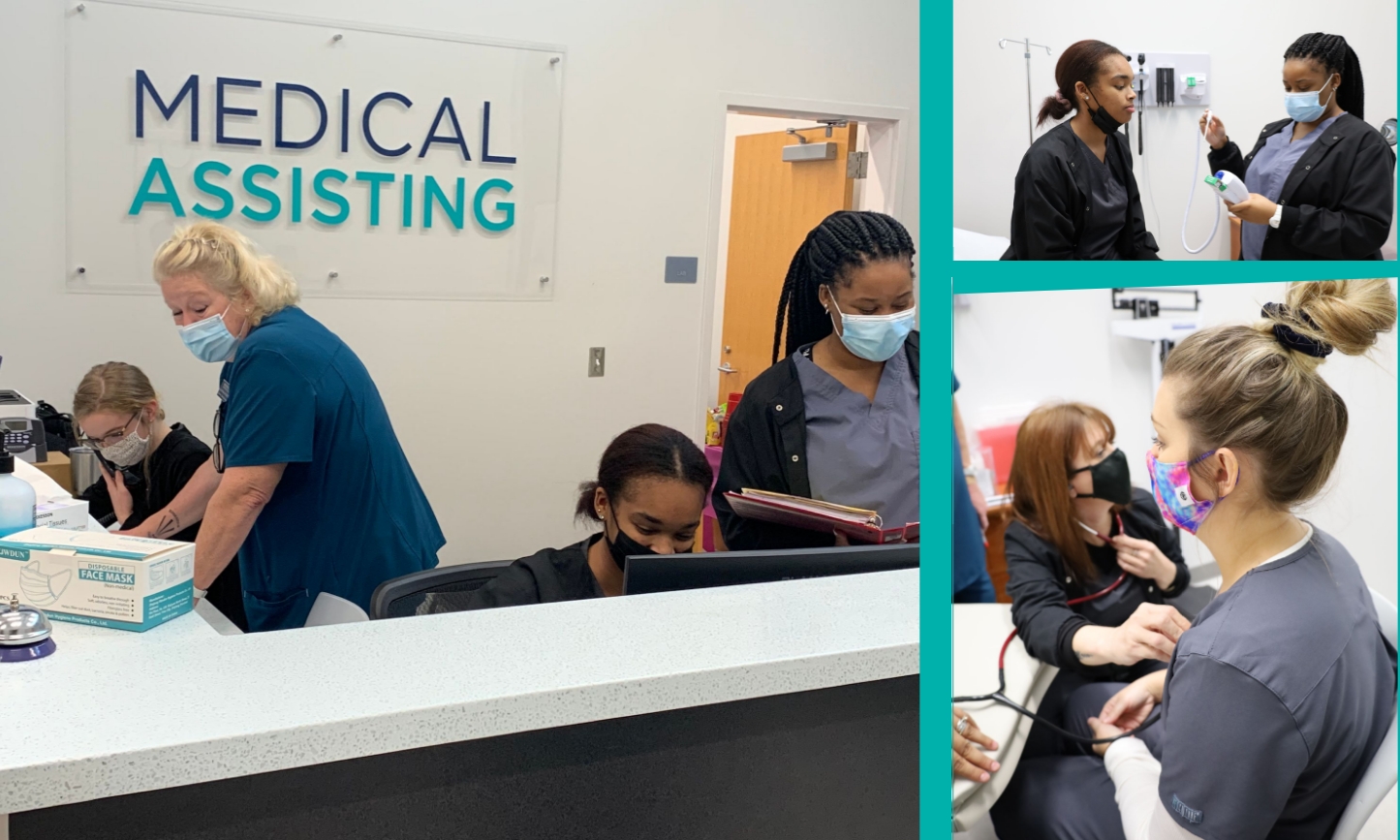 medical assisting students and instructor