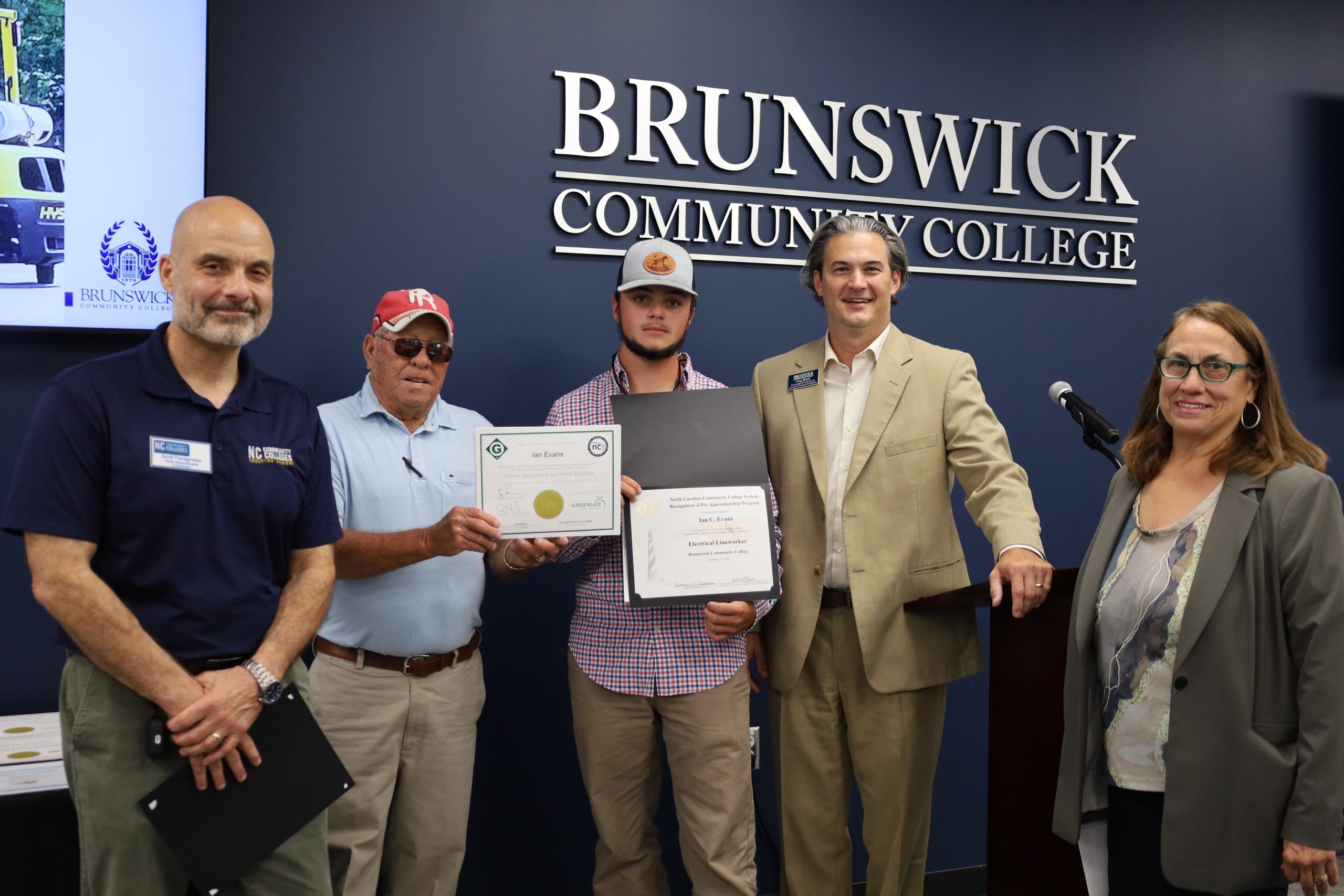 Photo of student at Lineworker graduation ceremony