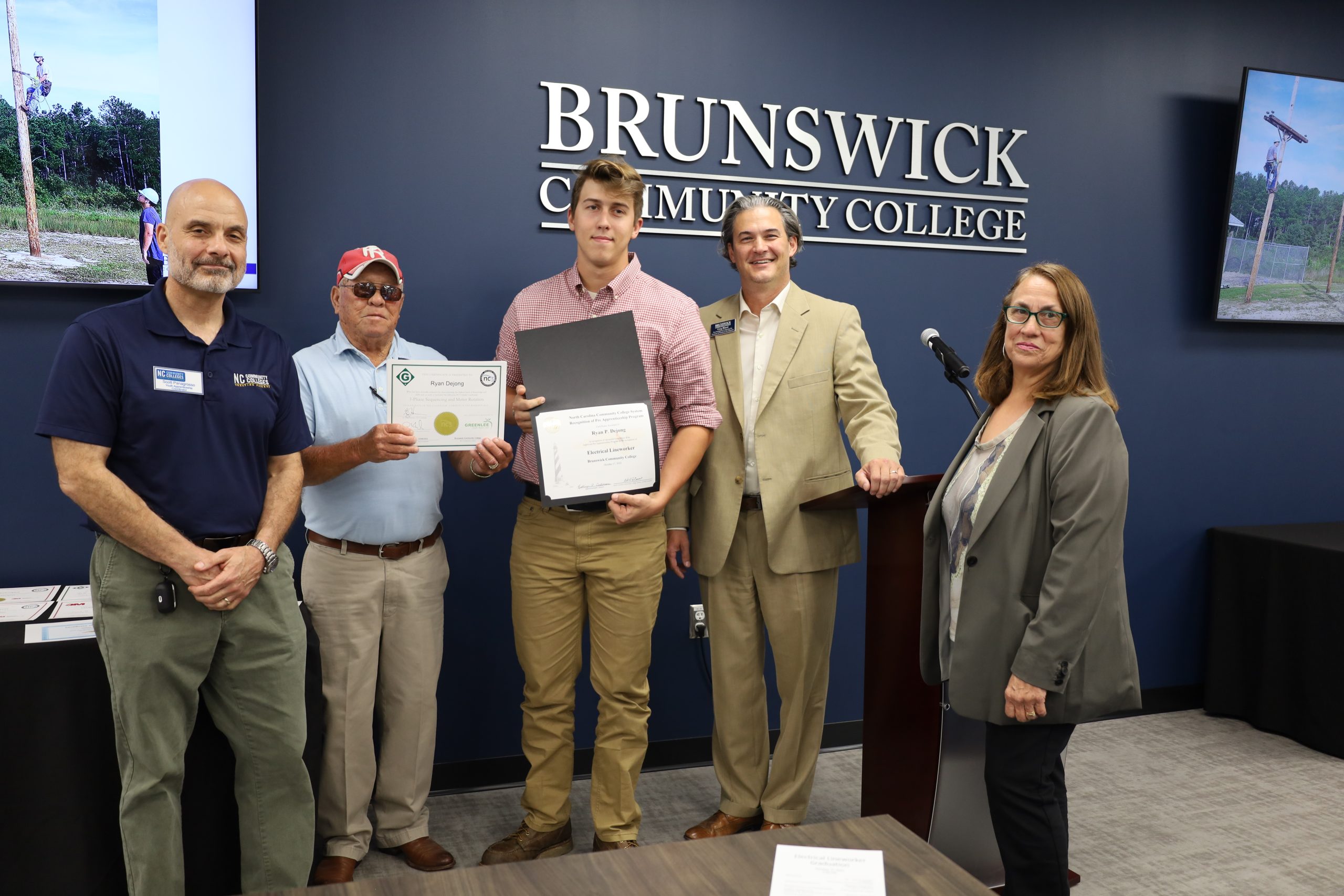 Photo of student at Lineworker graduation ceremony