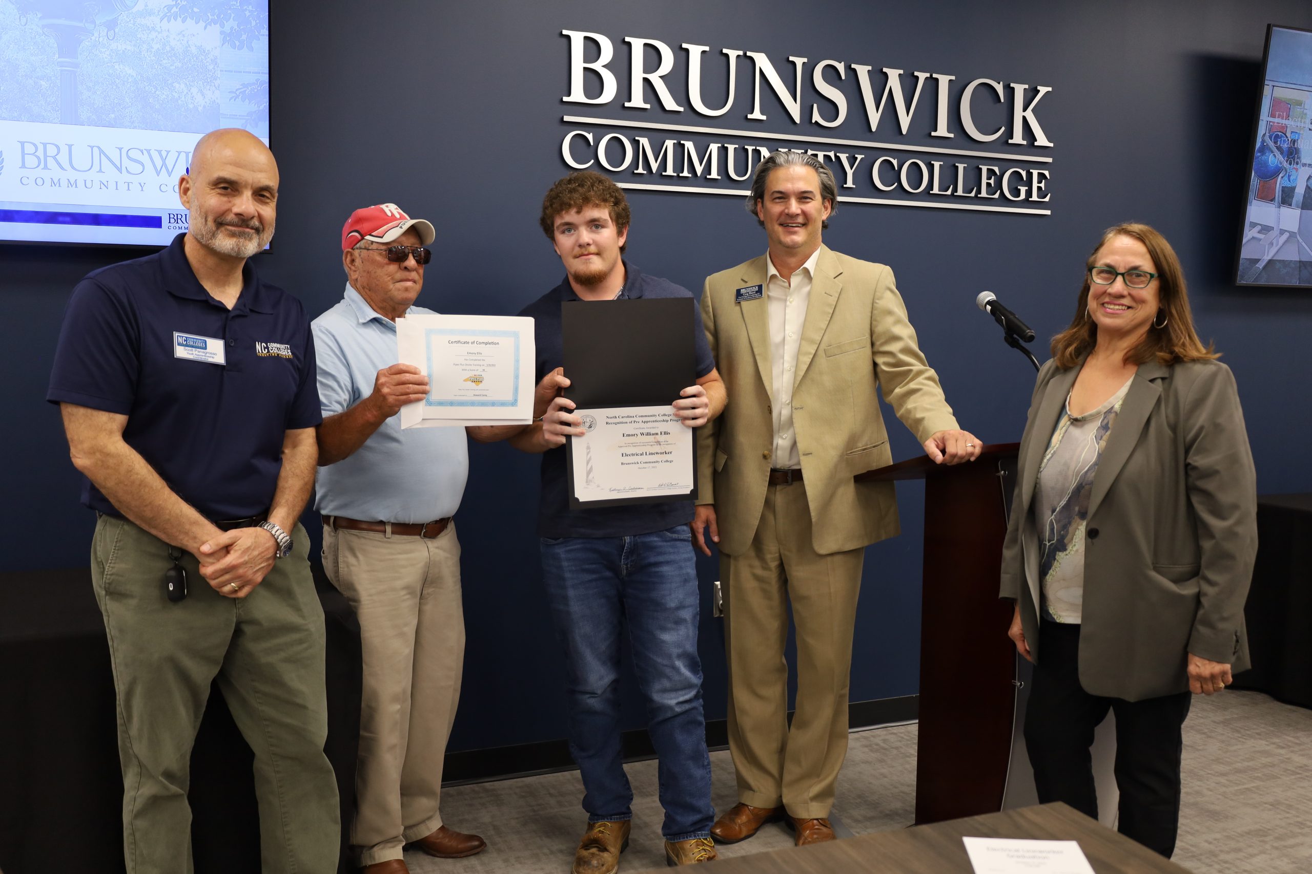 Photo of student at Lineworker graduation ceremony