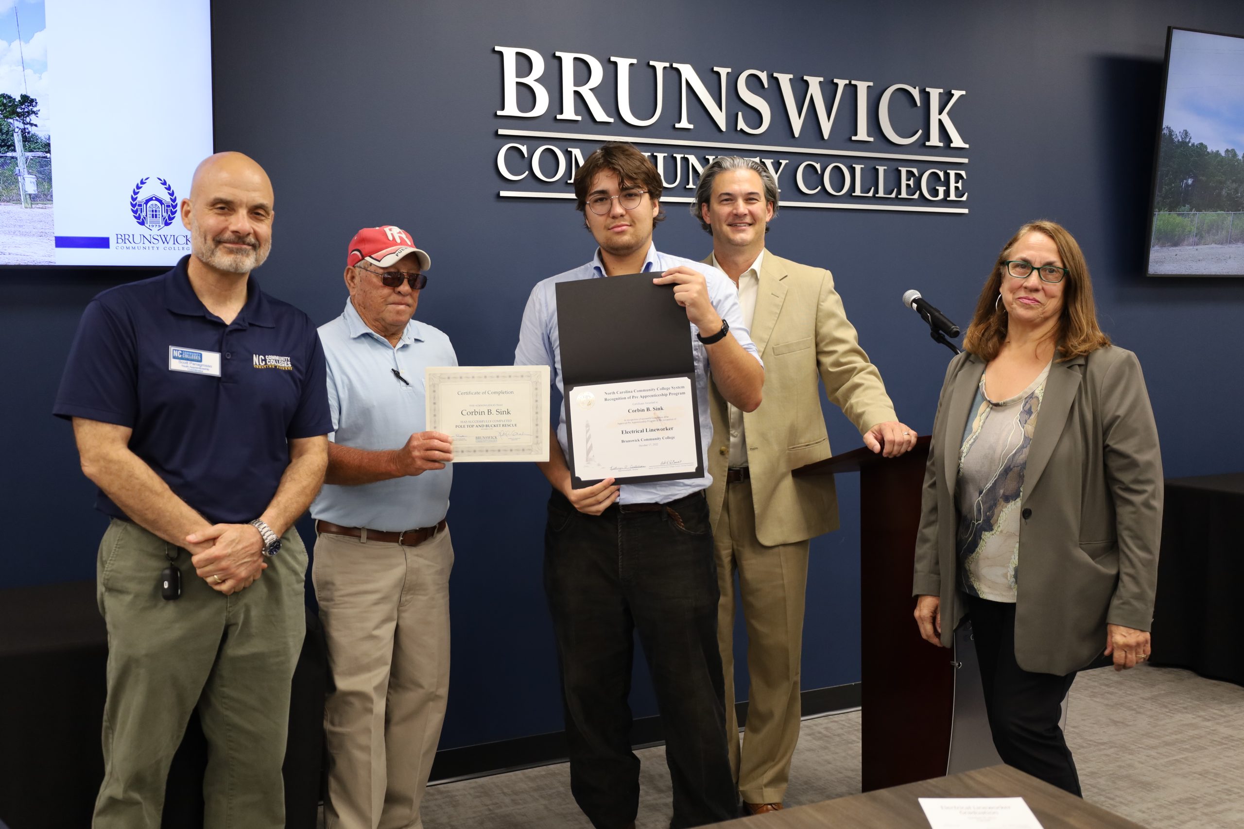 Photo of student at Lineworker graduation ceremony