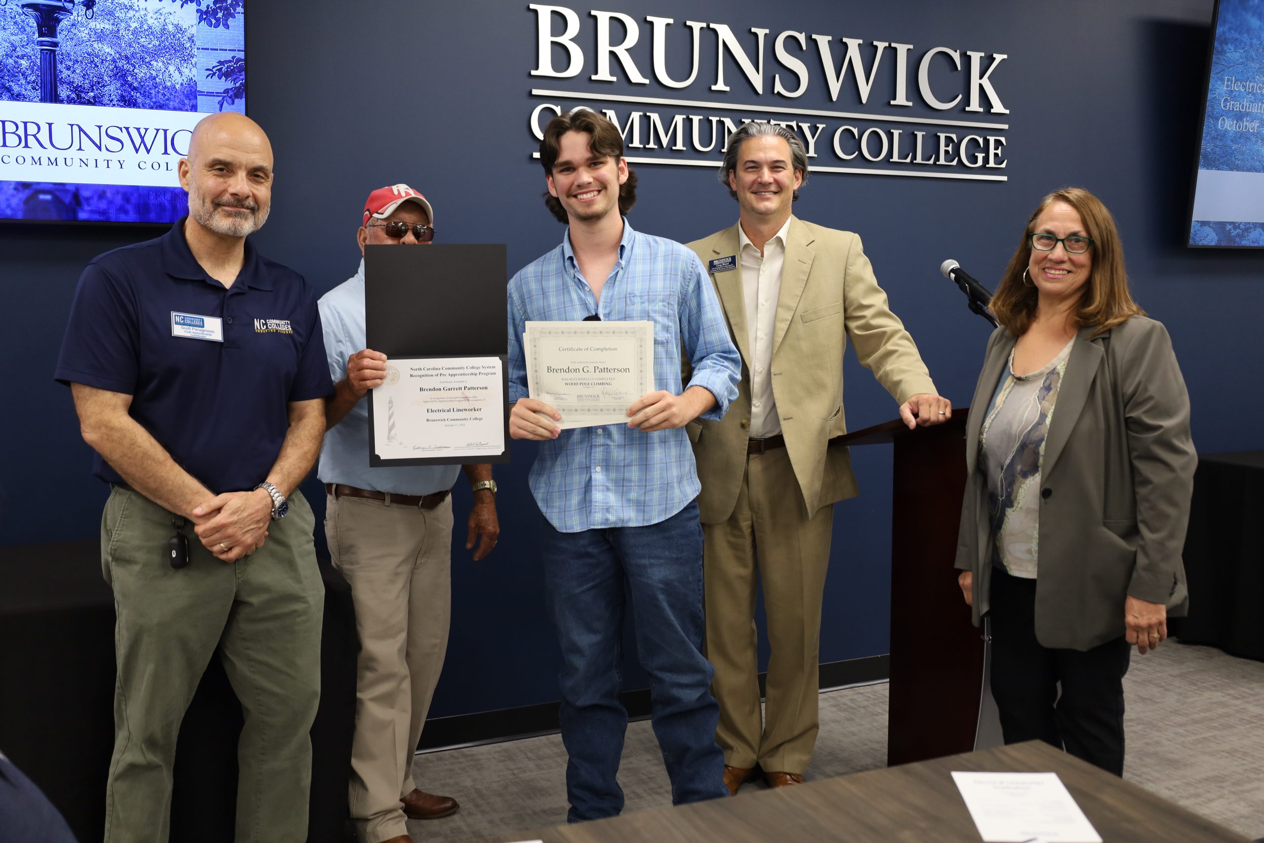 Photo of student at Lineworker graduation ceremony