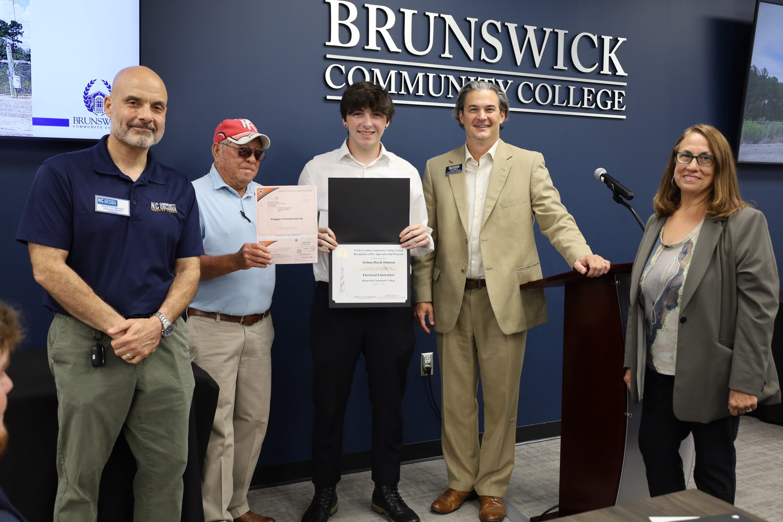 Photo of student at Lineworker graduation ceremony