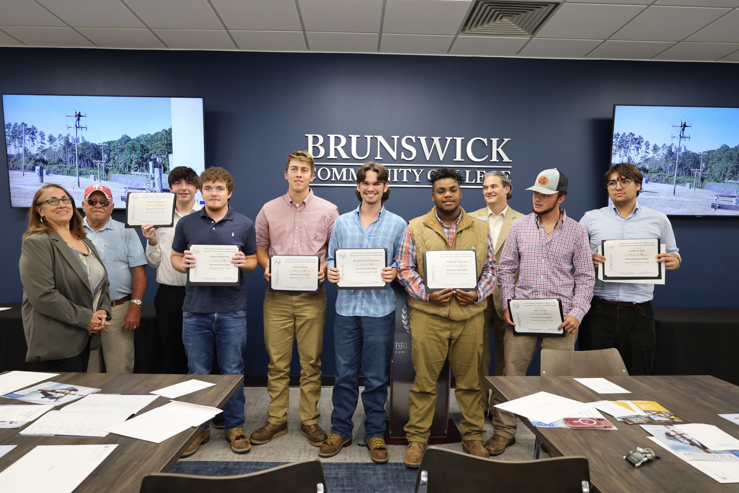 Photo of student at Lineworker graduation ceremony