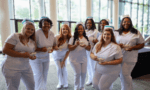 Eight female Practical Nursing students in group shot at OWA