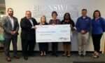 VP SECU Ocean Isle Beach Rian Collins, BCC President Dr. Gene Smith, Foundation Executive Director Teresa Nelson, Southport SECU Advisory Board Chairperson Sharon Amrol-Davis, SVP SECU Leland Lisa Smith, VP SECU Southport Brian Parker, and VP SECU Shallotte Melanie Gregory.