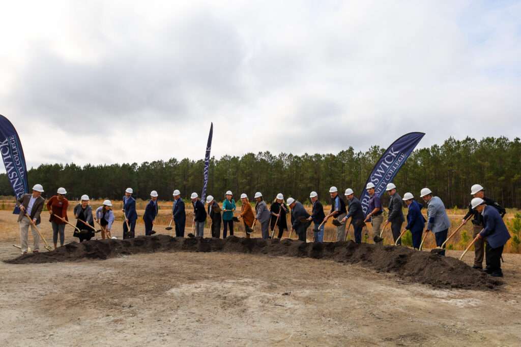 BCC Trustees, Leadership, Instructors, and public safety reps break ground on the new Alan Holden Public Safety Center