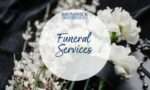 White flowers on a coffin