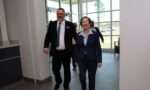 Kevin Lee and Lt. Governor Rachel Hunt entering BCC's Health Sciences Building