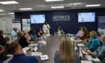 Small Business Center Director April Scott speaks at Business Rountable with NC Secretary of State