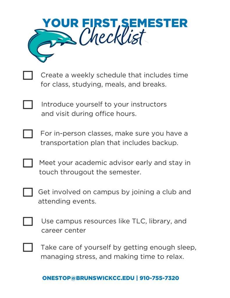 first semester checklist