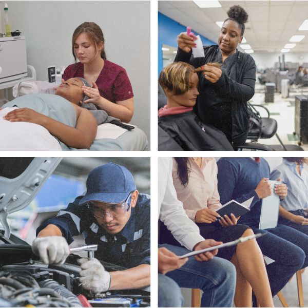A collage of continuing education students