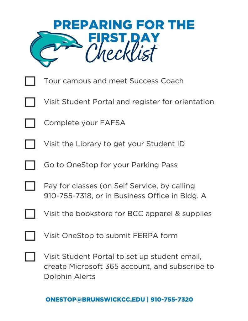 First Year student checklist