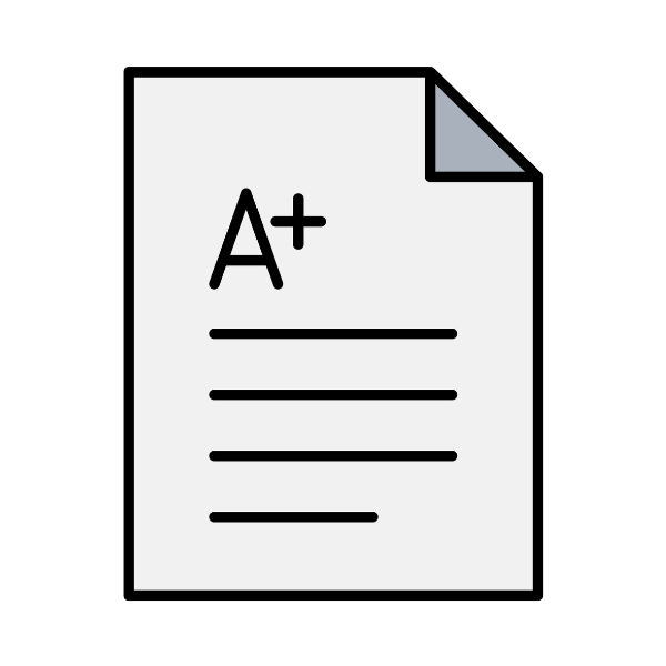 ICON OF PAPER WITH A+ ON IT