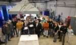 Welding students and student of the month honorees in a group photo taken in the welding lab
