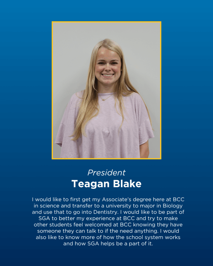 Teagan Blake, SGA President