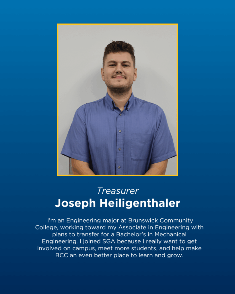 Joseph Heiligenthaler, Treasurer, SGA