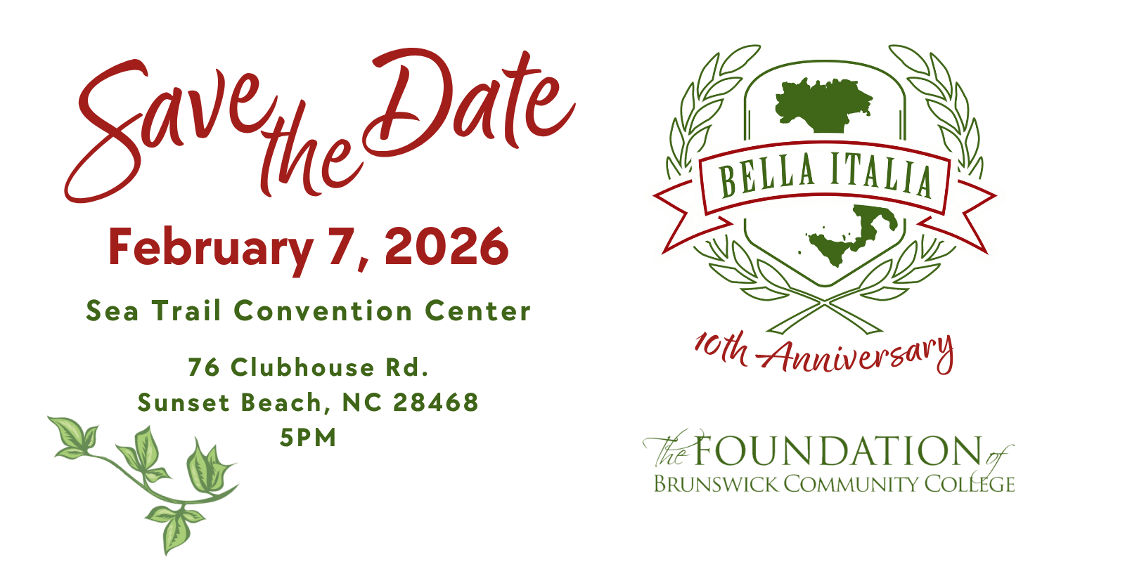Bella Italia Save the Date header image