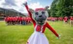 NC State Mascot and students