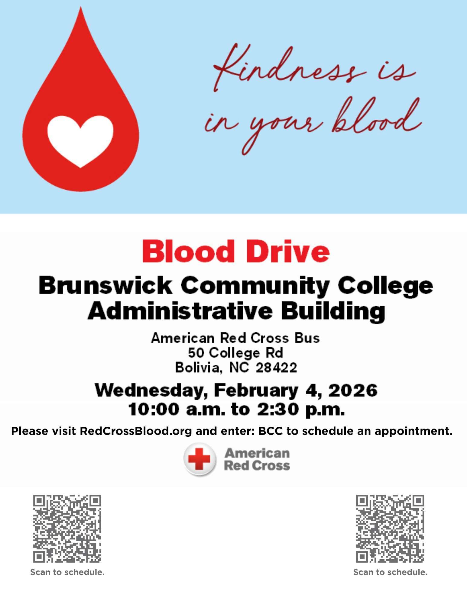 Blood drive flyer