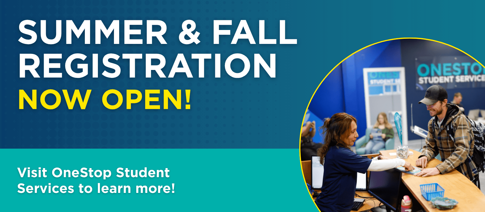 A male student registering for classes