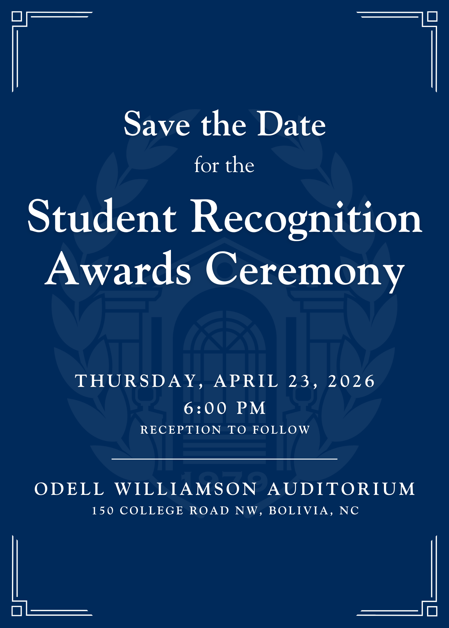 Student Recognition Ceremony invitation