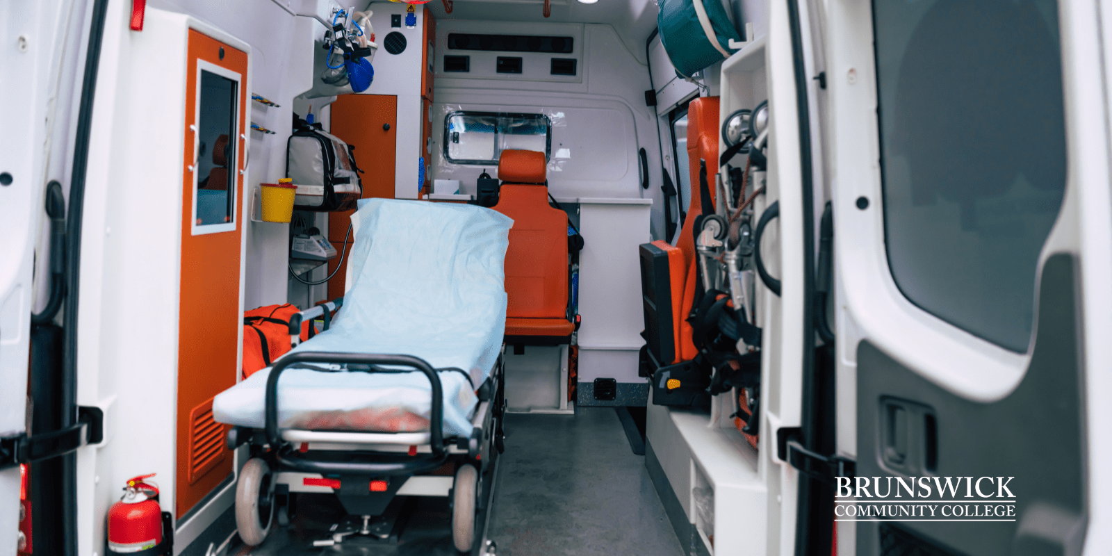 The inside of an ambulance